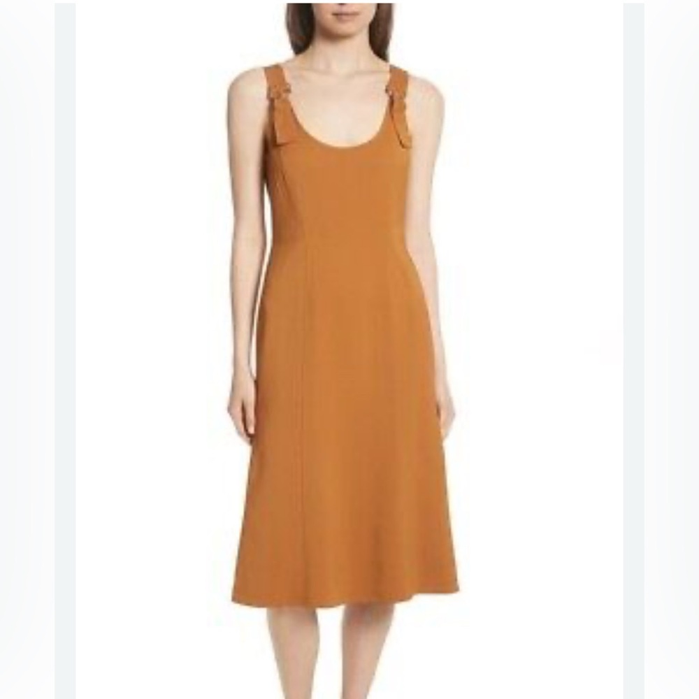 A.L.C. $695 Sandra Buckle Fit & Flare Midi Dress